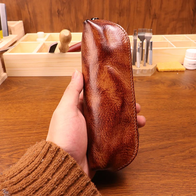 Estuche para lápices de cuero  - Tan Stationery & Office Supply reseña y precio