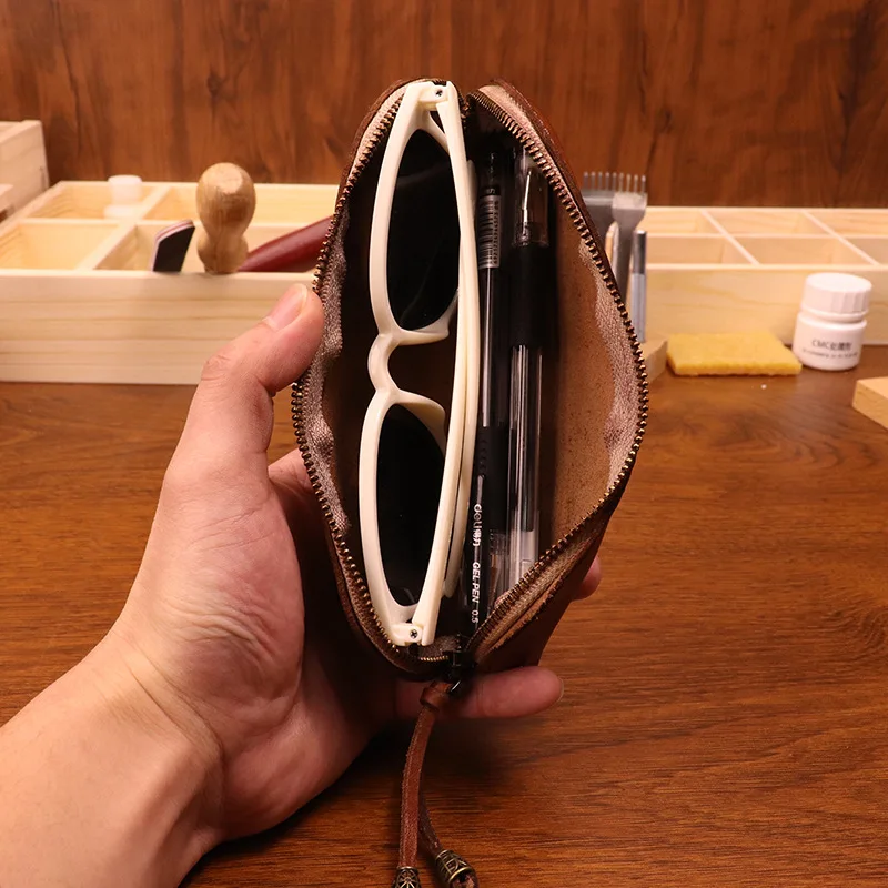 Estuche para lápices de cuero  - Tan Stationery & Office Supply reseña y precio