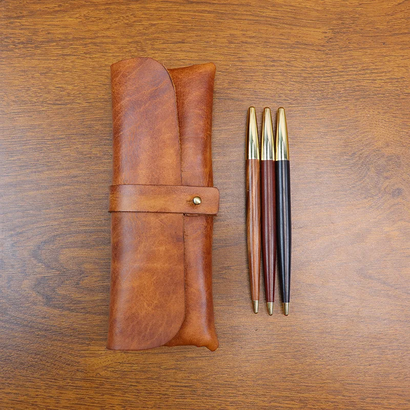 Estuche para lápices de cuero  - Tan Stationery & Office Supply reseña y precio