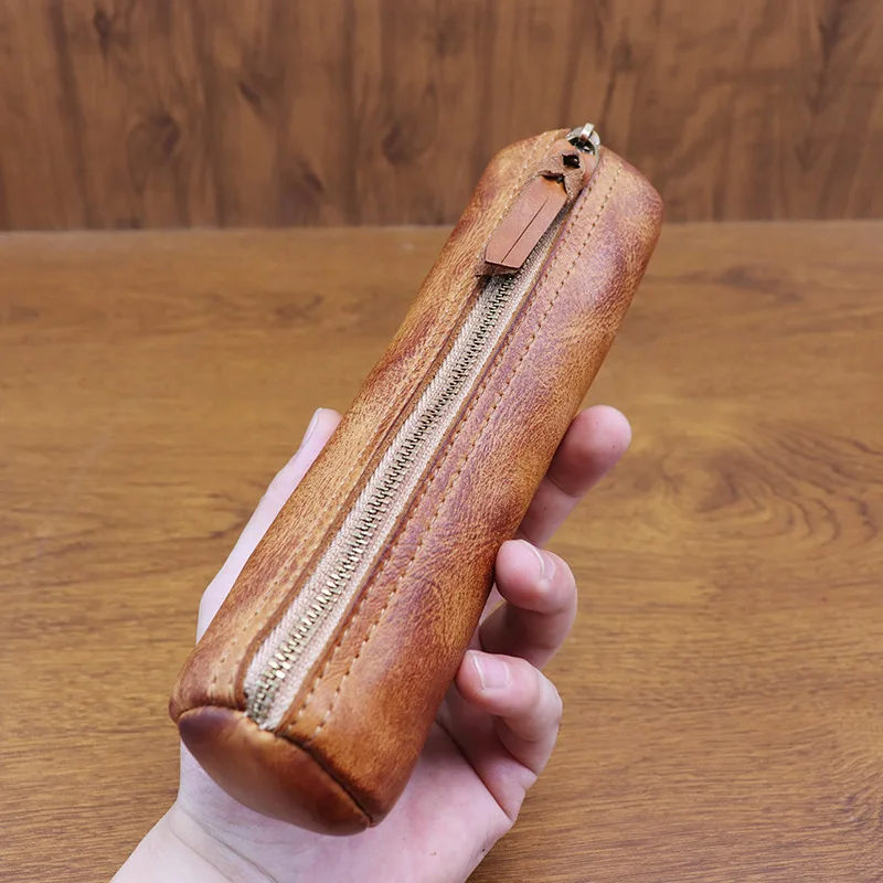 Estuche para lápices de cuero  - Tan Stationery & Office Supply reseña y precio